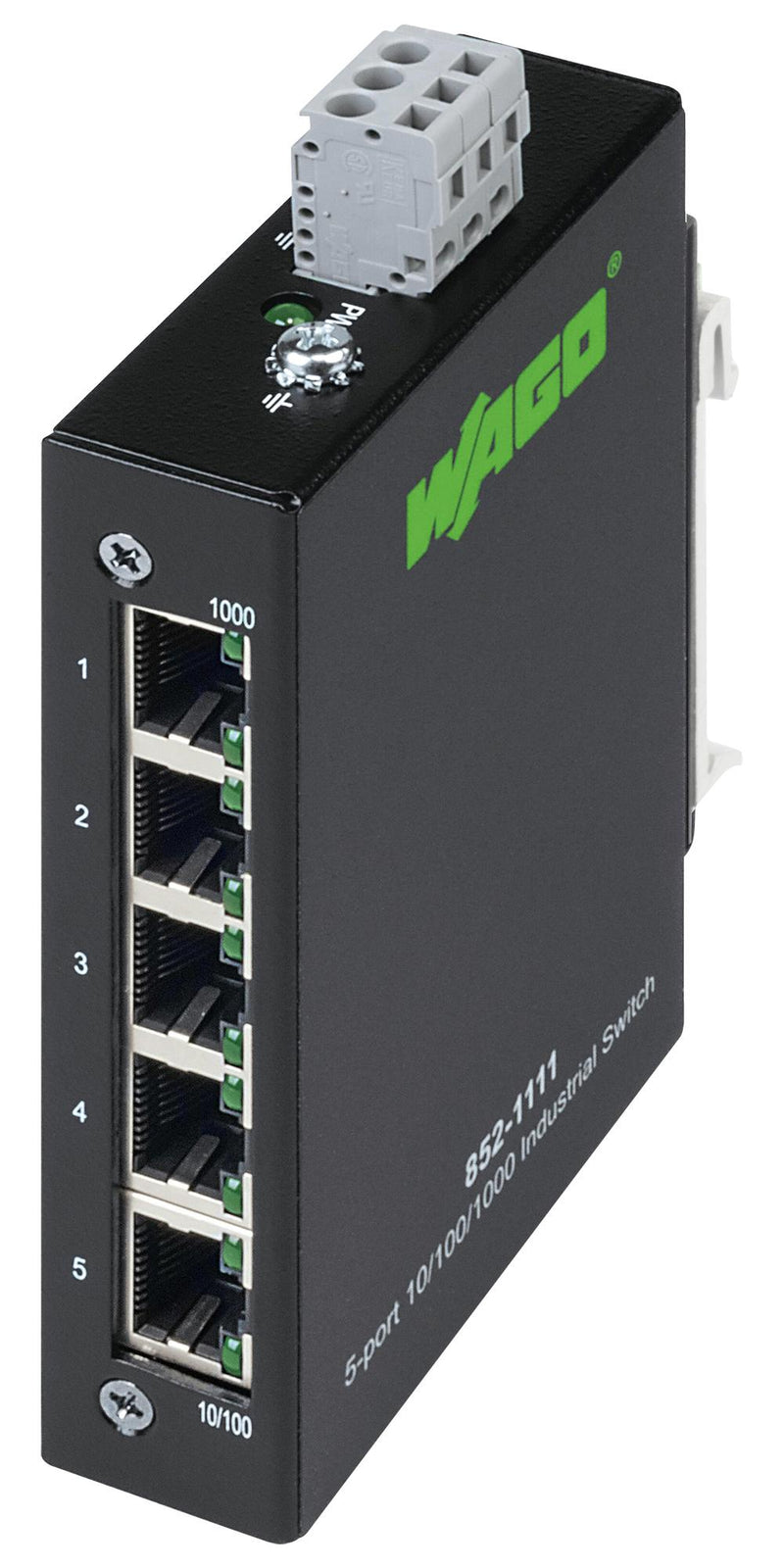 Wago 852-1111 Ethernet Switch RJ45 X 5 DIN Rail