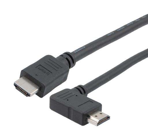 L-COM HD21ZRAR-MM-BLK-05M Hdmi 2.1 Cable M/RA-RIGHT-M Lszh BLK 0.5M 52AK0510 New