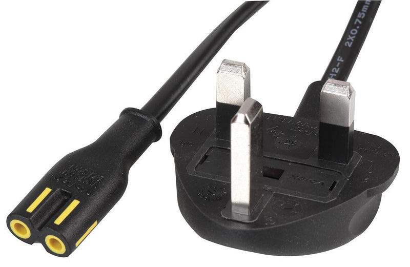 Volex 152610 152610 Mains Power Cord With Fuse Plug UK to IEC 60320 C7 1 m 10 A 250 VAC Black