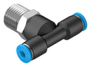 Festo QST-1/4-4 Pneumatic Fitting Push-In T-Fitting R1/4 14 bar 4 mm PBT (Polybutylene Terephthalate) QST