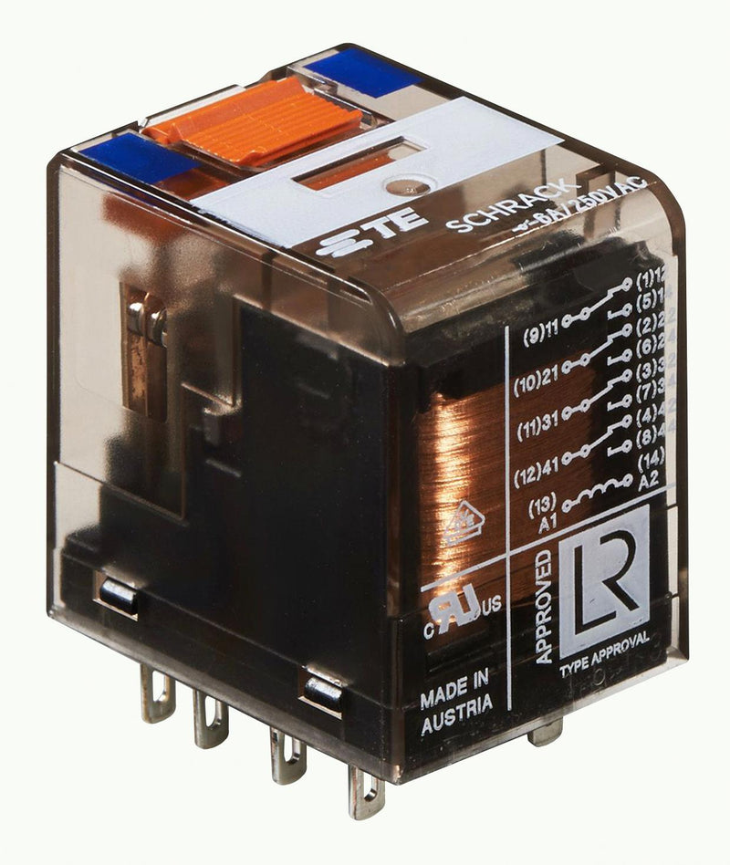 Schrack - TE Connectivity PT570060 Power Relay 4PDT 60 VDC 6 A PT Series Socket Non Latching