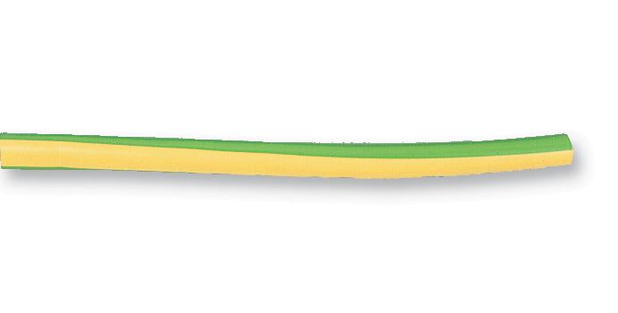 Multicomp PRO PVC-3-45-CL Sleeving Insulating Flexible PVC (Polyvinylchloride) Green / Yellow 3 mm 100 m 328 ft