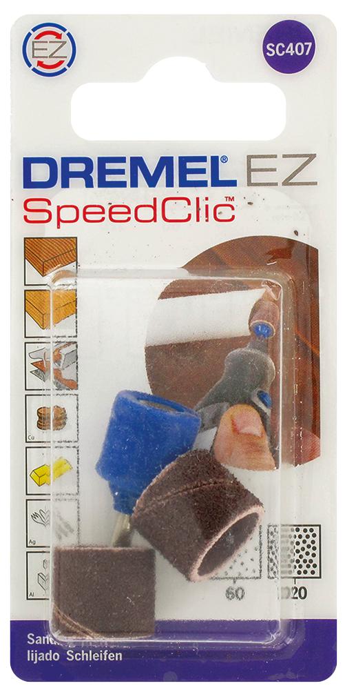 Dremel SC407 SC407 Mechanical Tool Kit EZ Speedclic Sanding Mandrel 13 mm 60/120 Grit Bands