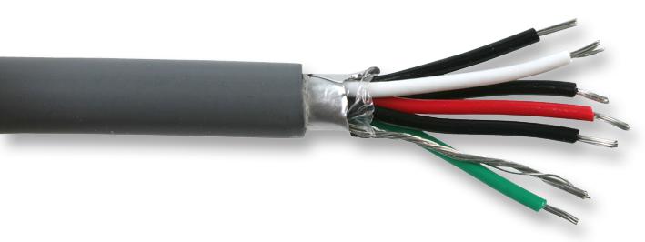 BELDEN 9536 060U500 Multicore Screened Cable, Computer, Chrome, 6 Core, 24 AWG, 0.2 mm&sup2;, 498.69 ft, 152.4 m