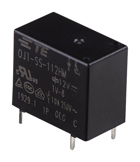 TE Connectivity 2071507-1 Power Relay SPST-NO 12 VDC 10 A OJT Series Through Hole Non Latching