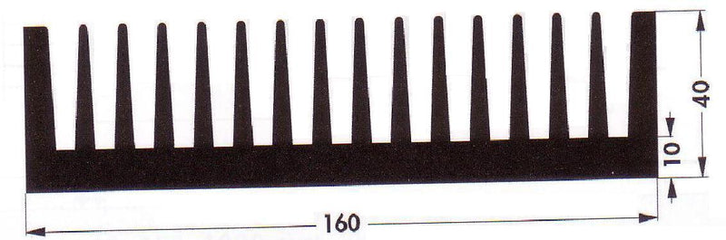 FISCHER ELEKTRONIK SK 85/50 SA Heat Sink, Standard Extruded, Black Anodized, 1.4 &deg;C/W, 40 mm, 160 mm, 50 mm