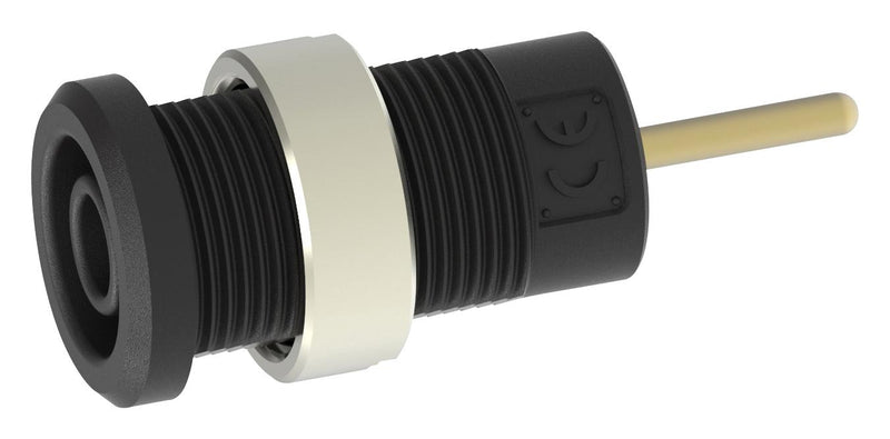 Tenma 72-14204 Banana Test Connector Jack Panel Mount 36 A 1 kV Gold Plated Contacts Black