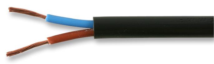 PRO Power 3182Y-0.50MMBLK100M Multicore Cable Flexible Per Metre Unscreened 2 Core 0.5 mm&sup2;