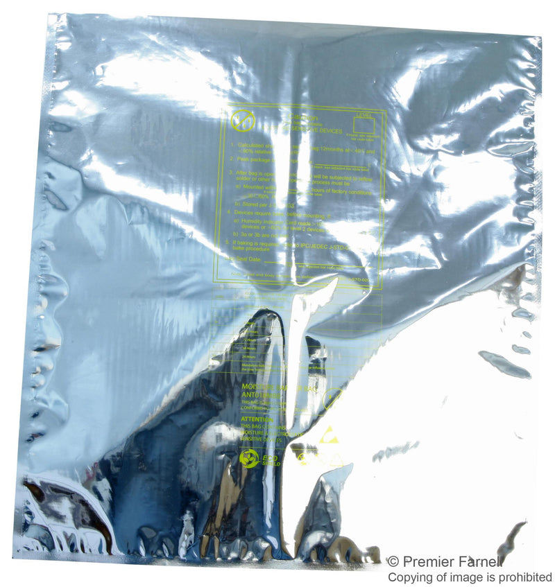 MULTICOMP MC0100021 Anti Static Bag, Static Shielding, Static Shielding Bag (Metal-In), 16 ", 406 mm, 7 ", 177 mm