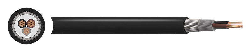 PRO Power PP-6942X1.5MM XLPE/SWA/PVC Multicore Screened Cable BS5467 Steel Wire Armour 2 Core 1.5 mm&sup2; Black 164 ft 50 m