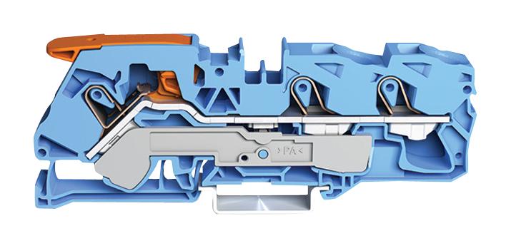 Wago 2116-1304 DIN Rail Mount Terminal Block 3 Ways 20 AWG 6 16 mm&sup2; Clamp 76 A