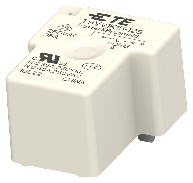 POTTER&BRUMFIELD - TE Connectivity T9VV1K15-12S Power Relay SPST-NO 12 VDC 40 A T9V Solar Series Through Hole Non Latching