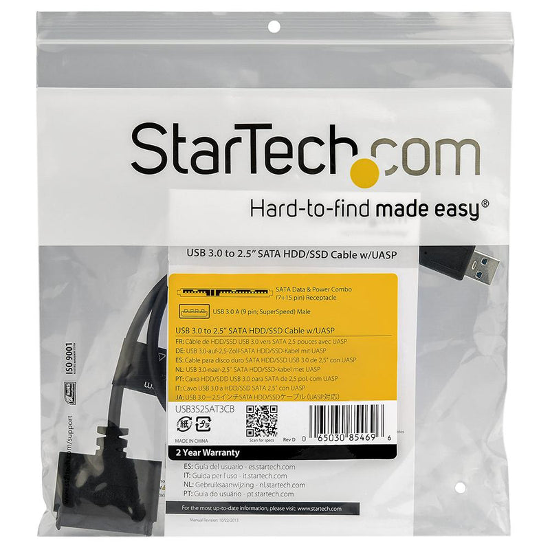 Startech USB3S2SAT3CB USB3S2SAT3CB Hard Drive Adapter Sata to USB 3.0 Cable Uasp 5 Gbps