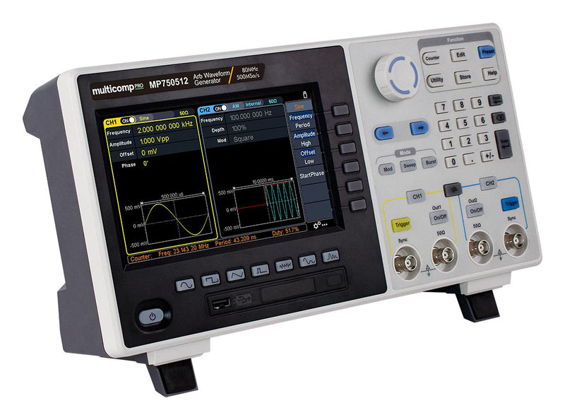 Multicomp PRO MP750512 MP750512 2-Channel Arbitrary Waveform Generator 80MHz