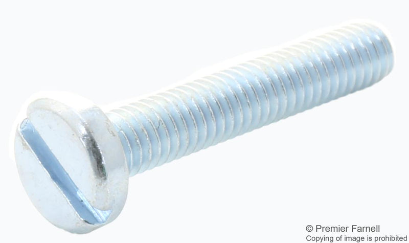 DURATOOL DT000100 Machine Screw, DIN 85, M2.5, Steel, 10 mm, Zinc, Pan Head Slotted