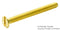 DURATOOL DT000182 Machine Screw, DIN 963, M2.5, Brass, 20 mm, Flat / Countersunk Head Slotted