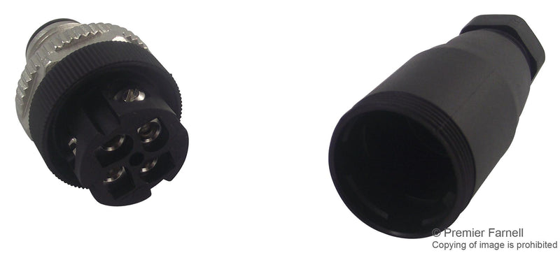 Binder 99-0429-14-04 Circular Connector 713 Series Cable Mount Plug 4 Contacts Screw Pin Threaded