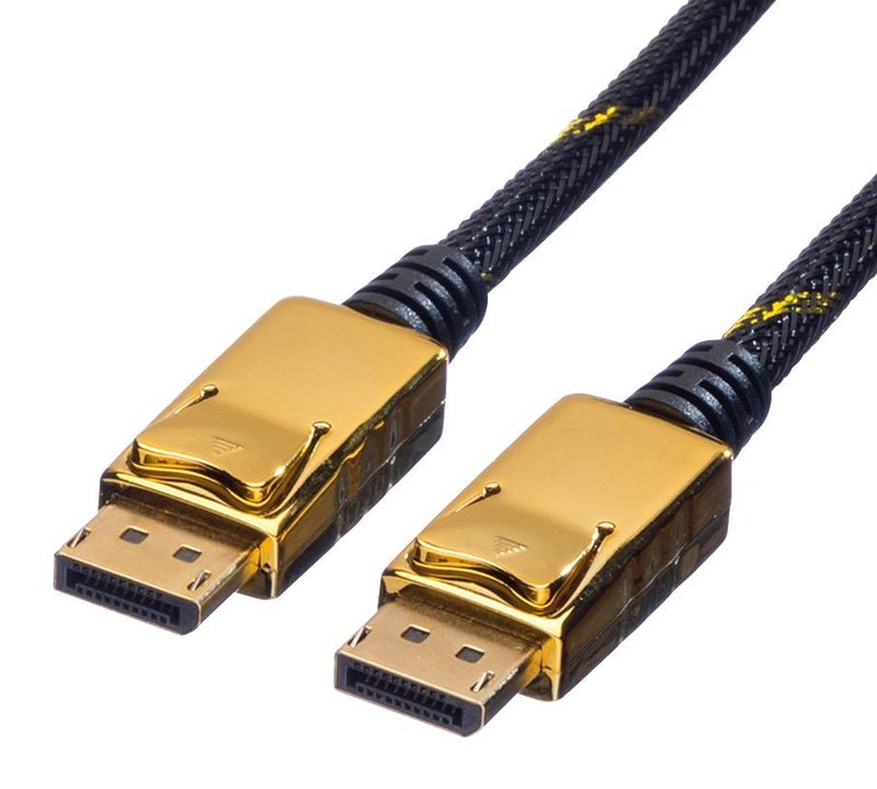 Roline 11.04.5639 Audio / Video Cable Assembly Displayport Plug 4.9 ft 1.5 m Black Gold