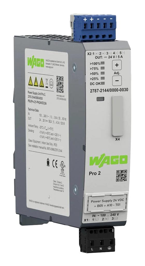 Wago 2787-2144/000-030 Power Supply AC-DC 24V 5A New