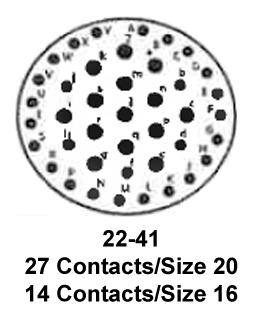 ITT Cannon KPT01E22-41S KPT01E22-41S Circular Connector KPT Cable Mount Receptacle 41 Contacts Solder Socket Bayonet 22-41