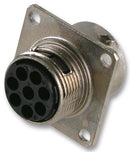 SOURIAU UT00128SH6 Circular Connector, Trim Trio UT0 Series, Wall Mount Receptacle, 8 Contacts