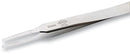 EREM 52ASA Tweezer, Flat Round, 4.724 ", Stainless Steel Body, Stainless Steel Tip