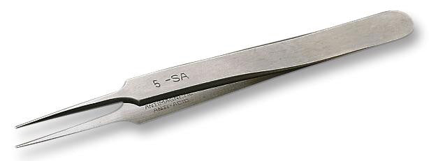 EREM 5SASL Tweezer, Economic, Precision, 4.5 ", Stainless Steel Body, Stainless Steel Tip