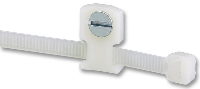 PANDUIT LPMS-S8-C Cable Tie Mount, 4.6 mm, Screw, Nylon (Polyamide), Natural