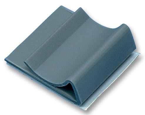 PANDUIT FCC-A-C8 Fastener, Low Profile, Adhesive Backed Flat Cable Clamp, PVC (Polyvinylchloride), Grey, 25.4 mm