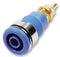 STAUBLI 23.3020-23 Banana Test Connector, 4mm, Jack, Panel Mount, 32 A, 1 kV, Gold Plated Contacts, Blue