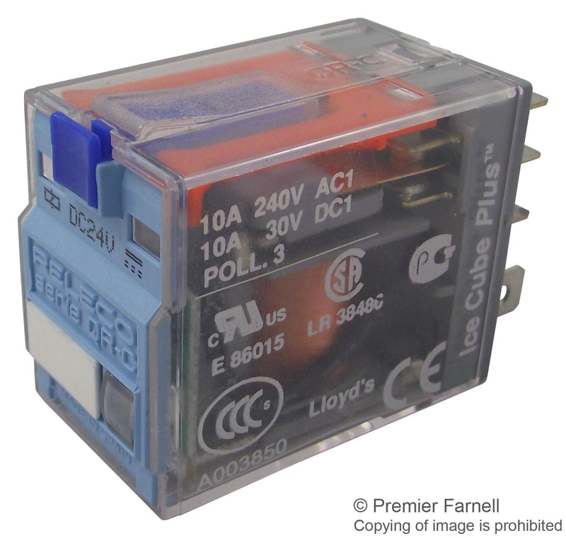 RELECO C7-A20X24D General Purpose Relay, C7 Series, Power, DPDT, 24 VDC, 10 A