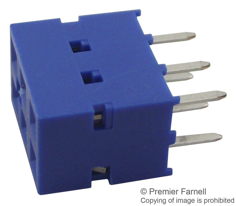 AMPHENOL FCI 76341-308LF Board-To-Board Connector, 2.54 mm, 8 Contacts, Receptacle, DUBOX 76341 Series, Through Hole, 1 Rows