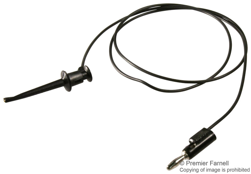 POMONA 3782-36-0. TEST LEAD, MINIGRABBER TO BANANA, BLACK,