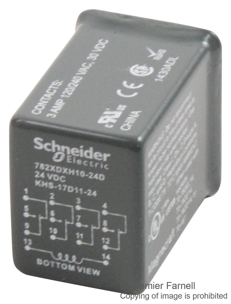 SCHNEIDER ELECTRIC/MAGNECRAFT 782XDXH10-24D RELAY, 4PDT, 240VAC, 30VDC, 3A