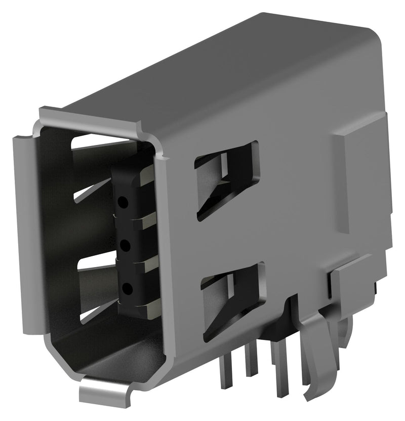 AMP - TE Connectivity 5787956-1 I/O Connector 6 Contacts Receptacle Firewire IEEE-1394 Solder Ieee 1394 Series PCB Mount