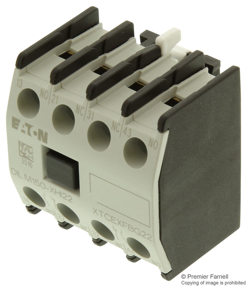 EATON MOELLER DILM150-XHI22 Switch Contact Block, DILMP Contactors, 10 A, 500 V, 220 V, Screw, 4 Pole