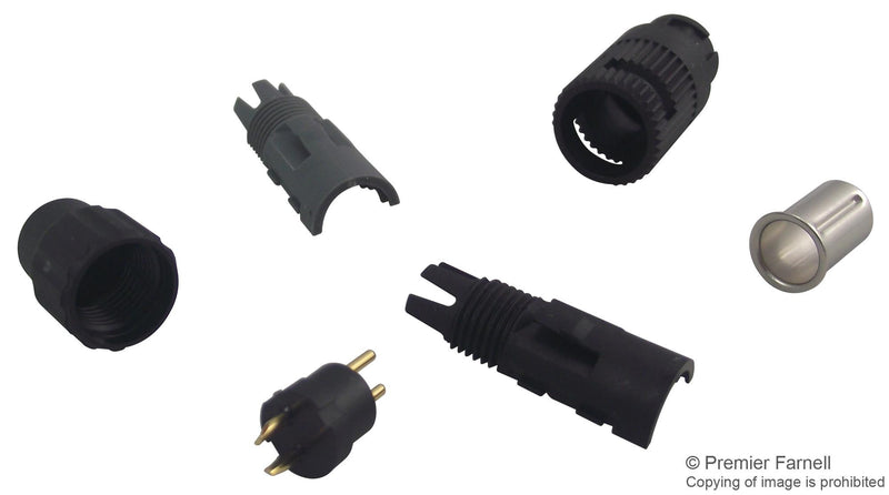 BINDER 99 0971 100 02 Circular Connector, 710 Series, Cable Mount Plug, 2 Contacts, Solder Pin, Nylon (Polyamide) Body