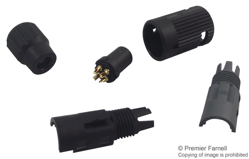 BINDER 99-0980-100-04 Circular Connector, 710 Series, Cable Mount Receptacle, 4 Contacts, Solder Socket