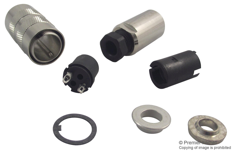 BINDER 99 5102 15 02 Circular Connector, 423 Series, Cable Mount Receptacle, 2 Contacts, Solder Socket, Brass Body