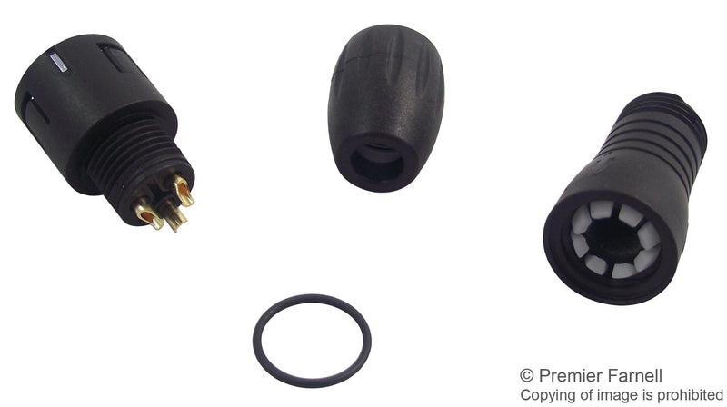 BINDER 99 9105 00 03 Circular Connector, 720 Series, Cable Mount Plug, 3 Contacts, Solder Pin, Nylon (Polyamide) Body