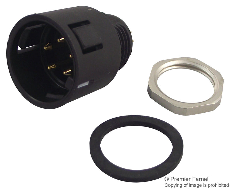 BINDER 99 9115 00 05 Circular Connector, 720 Series, Cable Mount Receptacle, 5 Contacts, Solder Pin