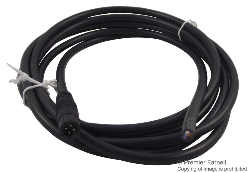 BINDER 79-9003-12-04 Sensor Cable, Plug, Straight, 4 Way, PUR, Snap In Locking, 2 m