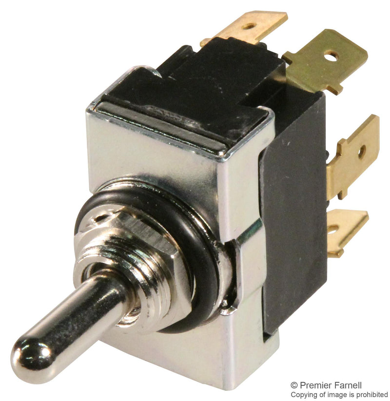 TE CONNECTIVITY AWTS1504 Toggle Switch, DPDT, Non Illuminated, (On)-Off-(On), A Series, Panel, 20 A