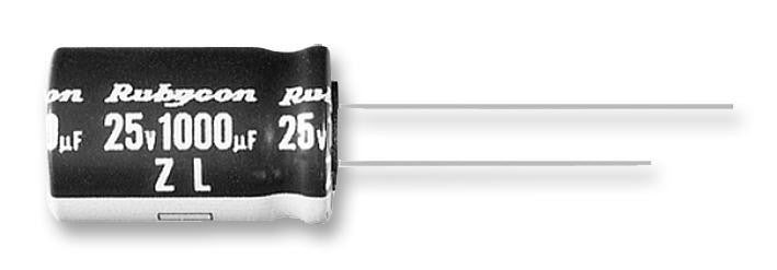 RUBYCON 25ZL470MEFC10X16 Electrolytic Capacitor, Miniature, ZL Series, 470 &micro;F, &plusmn; 20%, 25 V, 10 mm, Radial Leaded