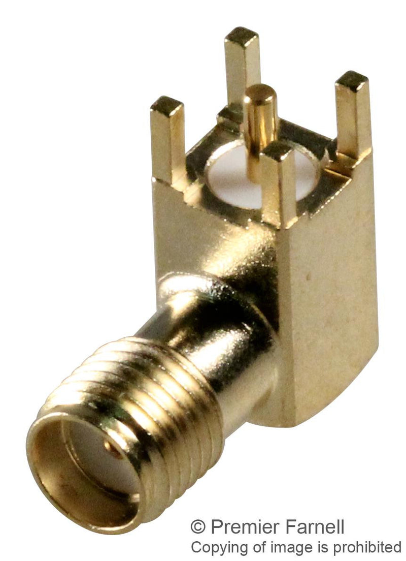 MULTICOMP 19-49-5-TGG RF / Coaxial Connector, SMA Coaxial, Right Angle Jack, Solder, 50 ohm, Beryllium Copper