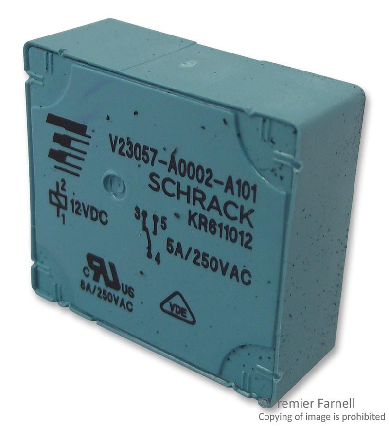 TE CONNECTIVITY V23057-A002-A101 General Purpose Relay, V23057 Series, Power, SPDT, 12 VDC, 5 A