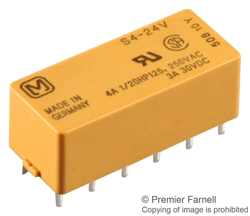 PANASONIC ELECTRIC WORKS S4-24VDC General Purpose Relay, S Series, Power, Non Latching, 4PST-NO, 24 VDC, 4 A