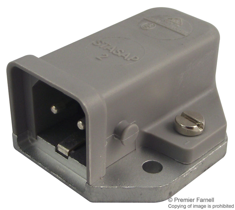 HIRSCHMANN STASAP2 Rectangular Power Connector, 2+E, Screw, Plug, 2 Contacts, Pin