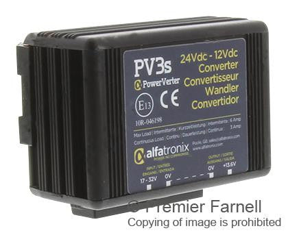 ALFATRONIX PV3S PowerVerter 24Vdc-12Vdc Voltage Converter 3A/6A Non-Isolated