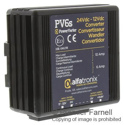 ALFATRONIX PV6S PowerVerter 24Vdc-12Vdc Voltage Converter 6A/10A Non-Isolated